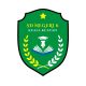 Logo SD Negeri 6 Kuala Kuayan dengan bentuk perisai, bintang kuning, topi toga, buku terbuka, dan ranting daun